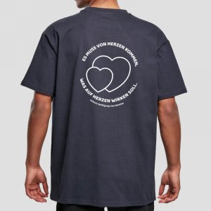 Heavy Oversized Shirt (BY102) mit Goethe-Zitat „Es muss von Herzen kommen, was auf Herzen wirken soll.“ Offizielle Schulkollektion Goethe-Gymnasium Dortmund – stylisch, robust & lässig.